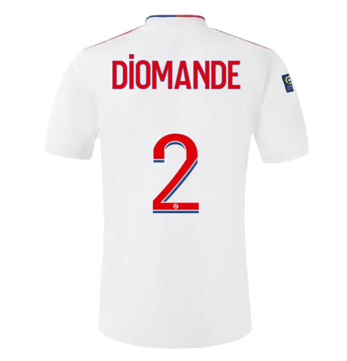 2021/22 Olympique Lyonnais Home Kit Soccer Jersey with DIOMANDE 2 printing